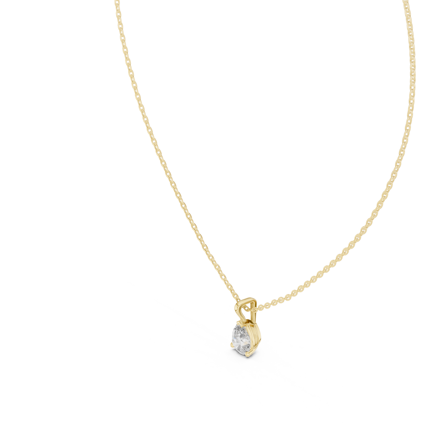1 Carat Pear Cut Lab Diamond Solitaire Pendant