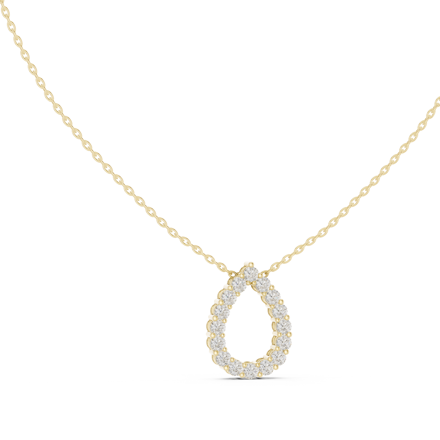 Lab Diamond Round Cut Dew Drop Pendant