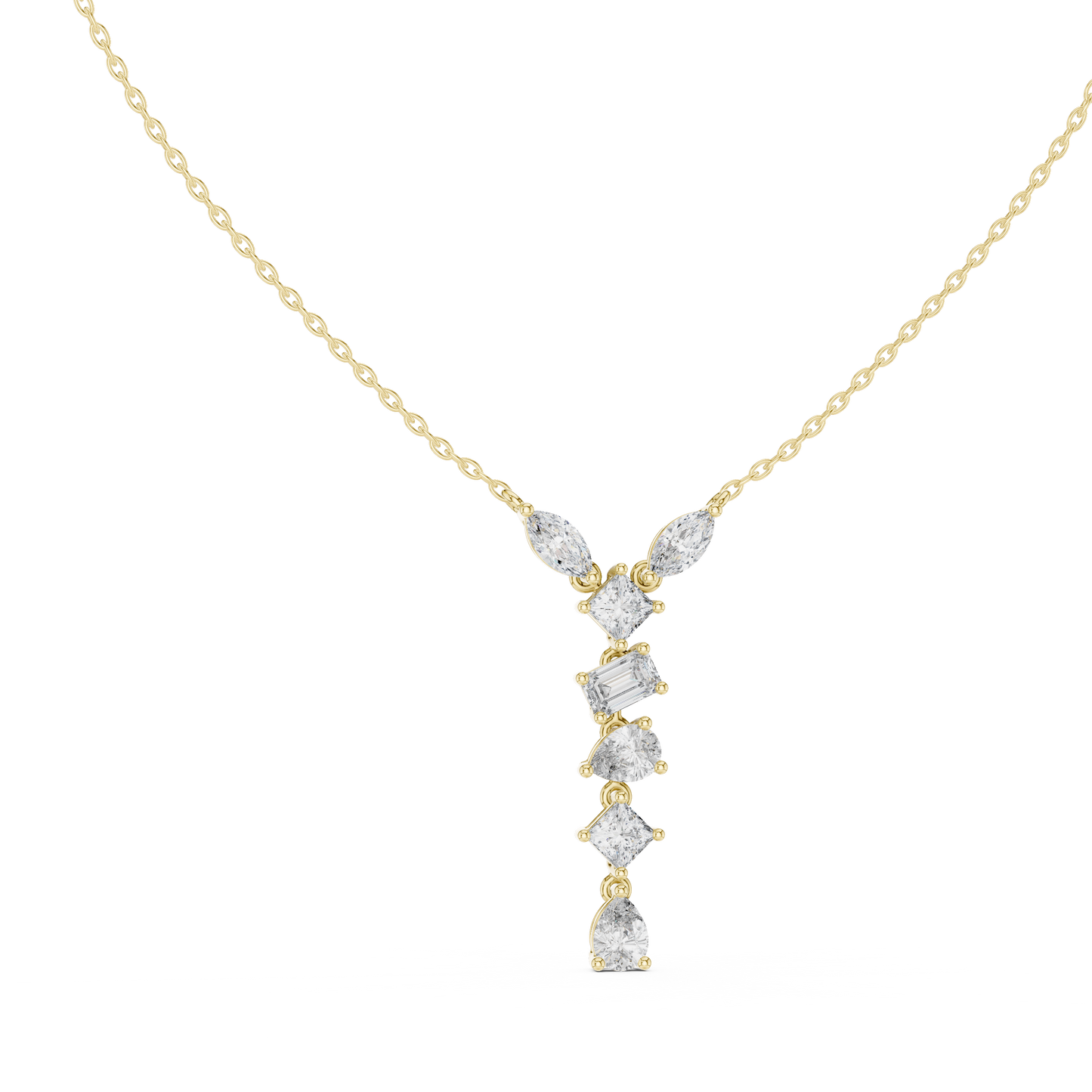 Multi Shape lab Diamond Modern Pendant
