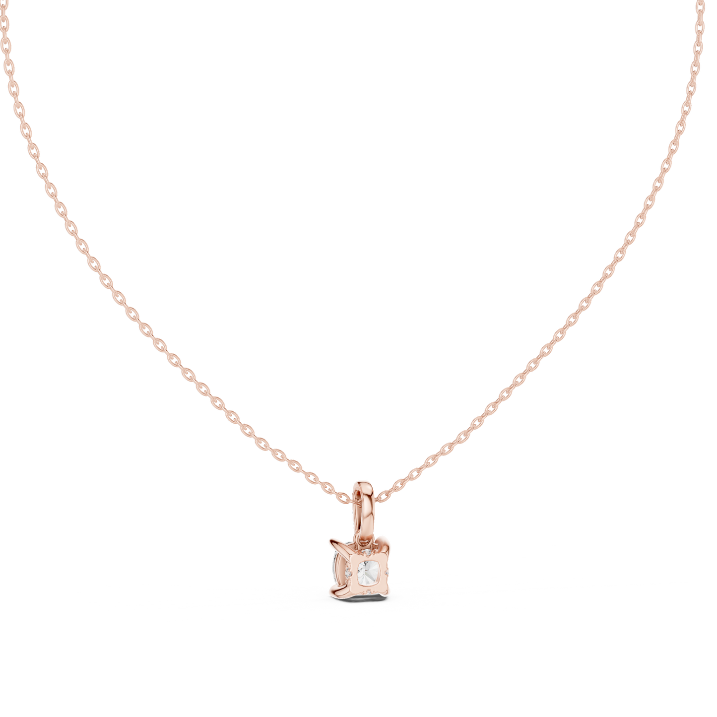 1.50 Carat Cushion Cut Solitaire Lab Diamond Pendant