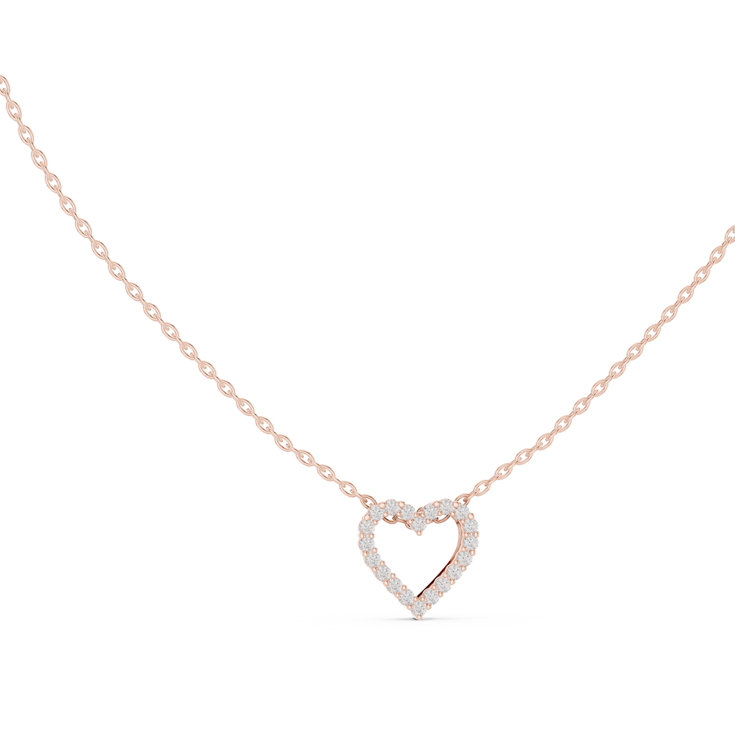 Heart Shape Round Cut Lab Diamond Pendant