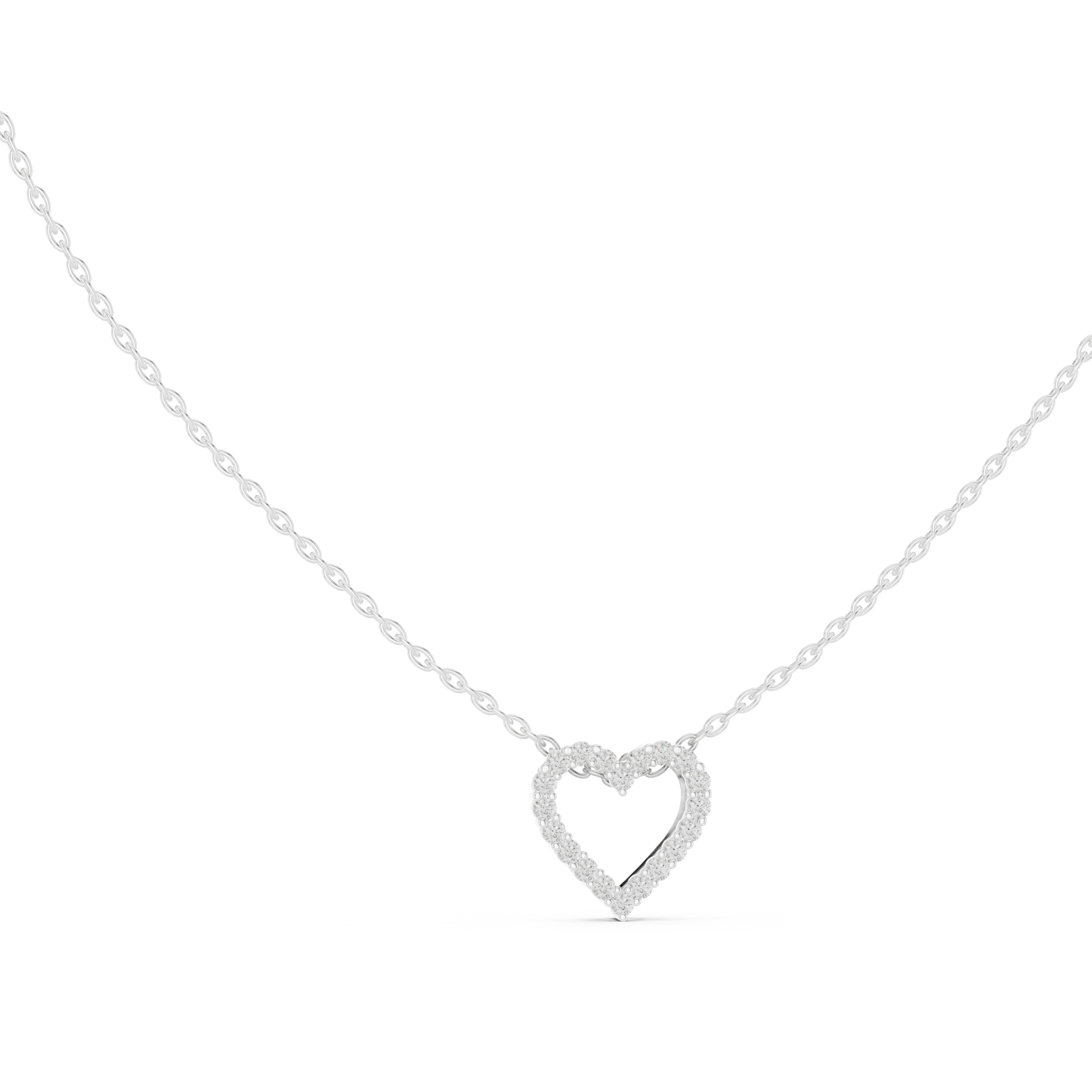 Heart Shape Round Cut Lab Diamond Pendant