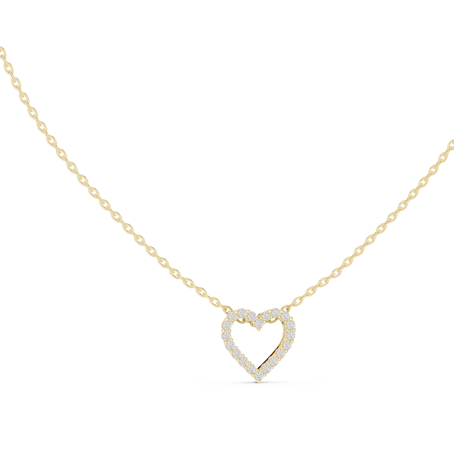 Heart Shape Round Cut Lab Diamond Pendant