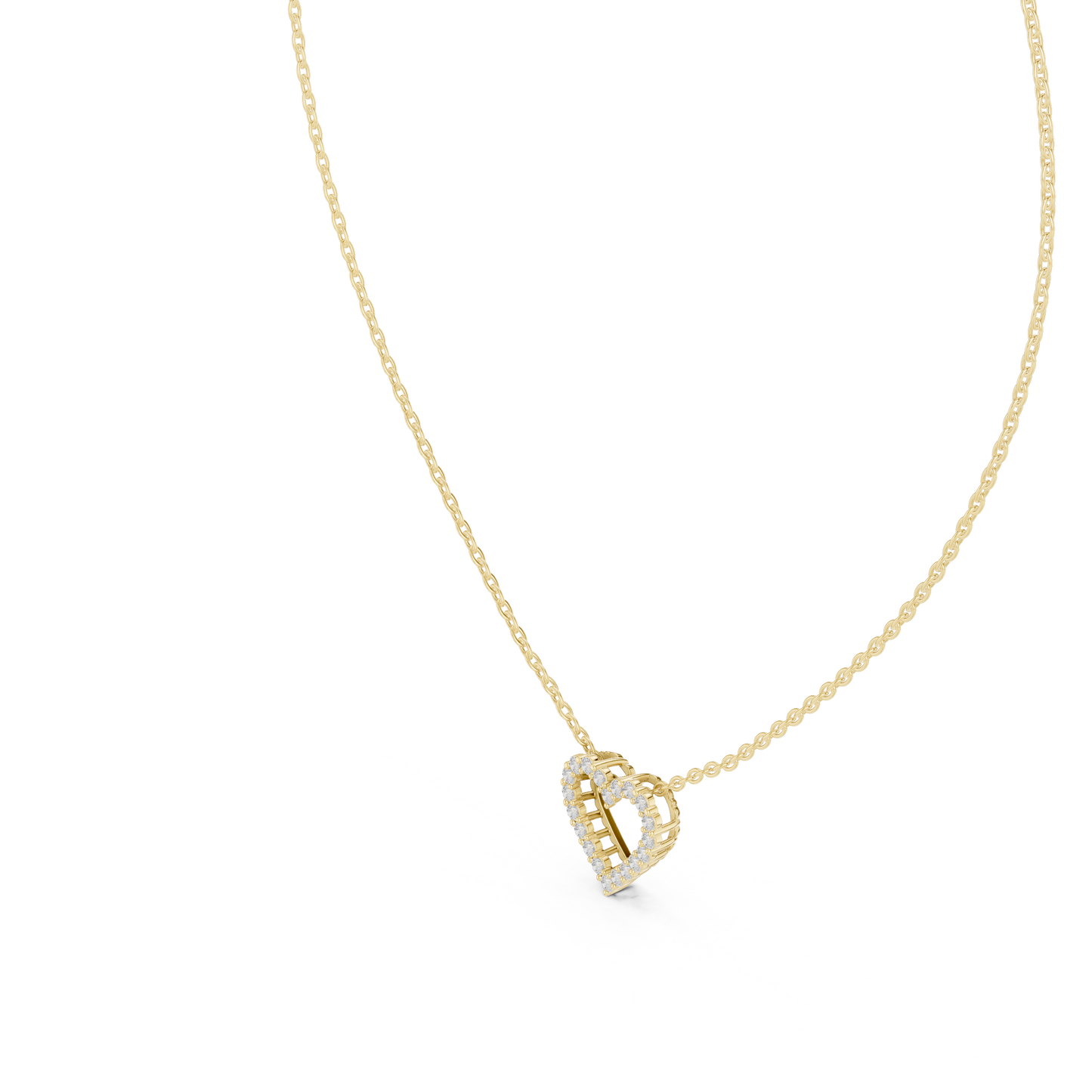 Heart Shape Round Cut Lab Diamond Pendant