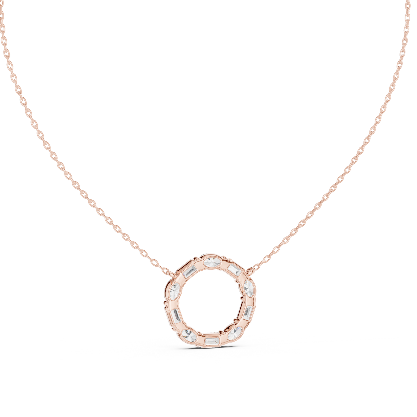 1.50 Carat Oval Shape Lab Diamond Circle Pendant