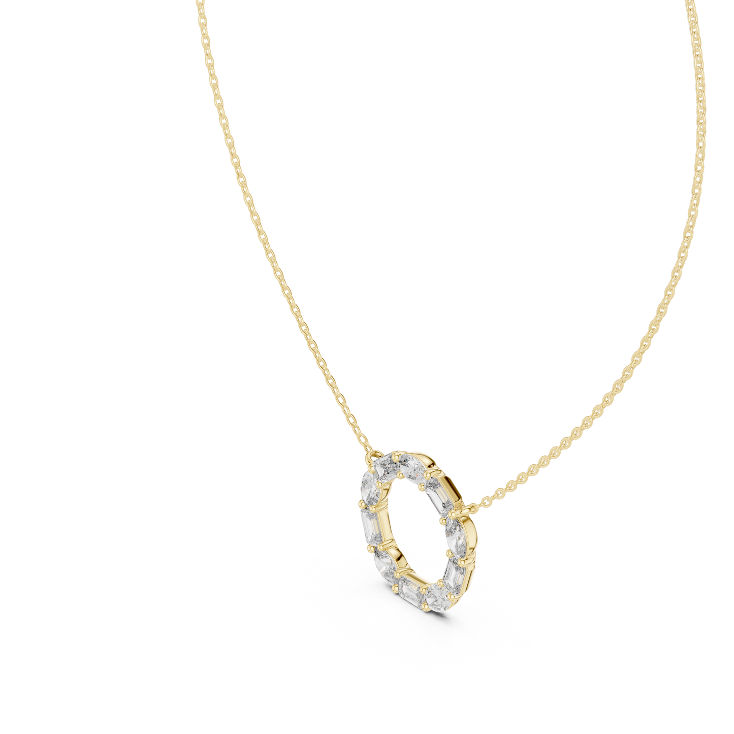 1.50 Carat Oval Shape Lab Diamond Circle Pendant