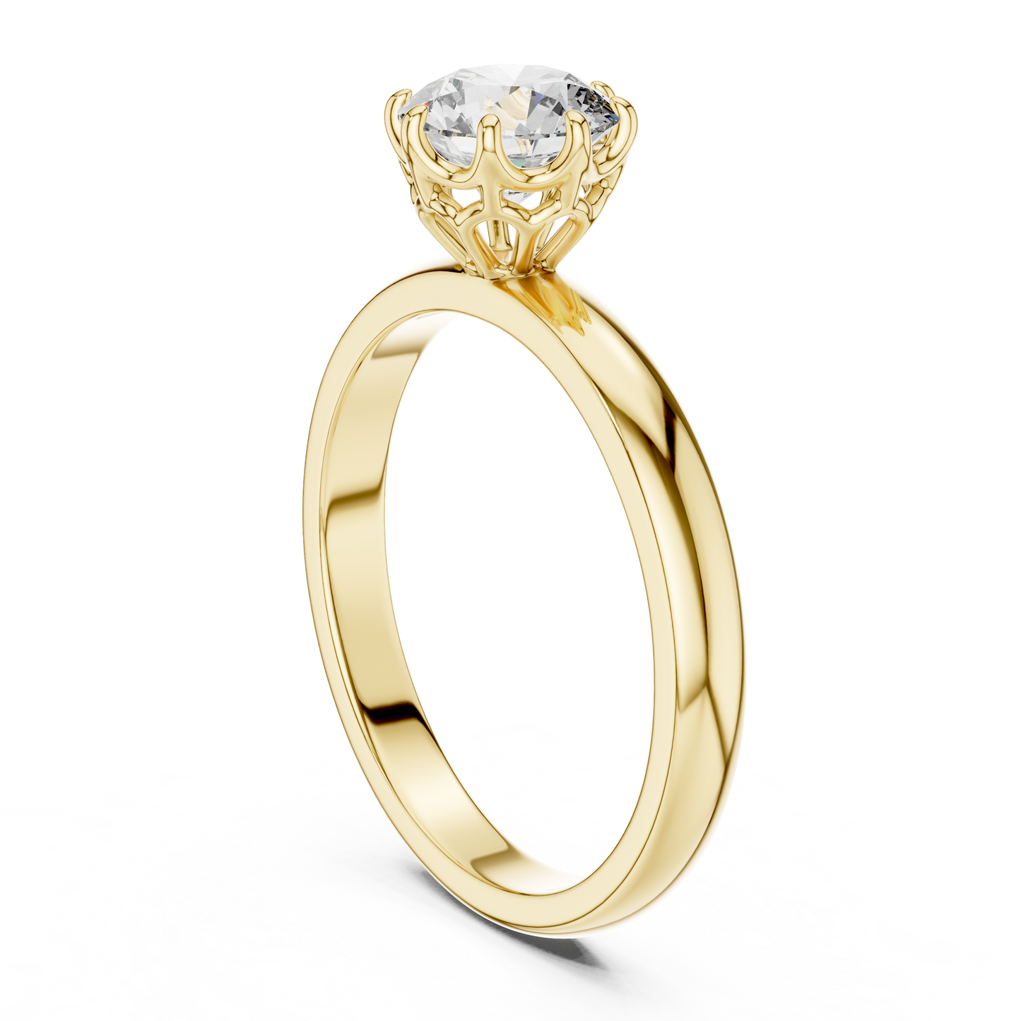 Round Shape Lab Grown Diamond Solitaire Ring