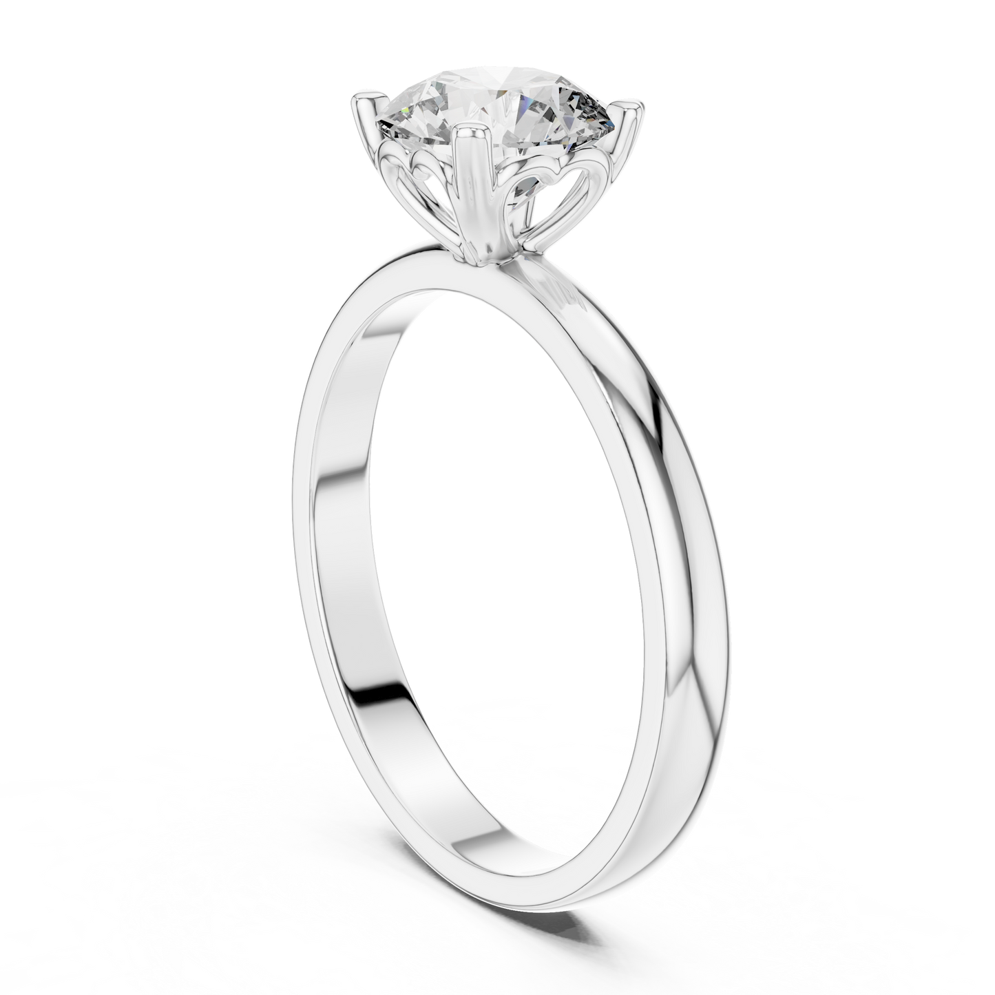 1 Carat Round Cut Solitaire Diamond Engagement Ring