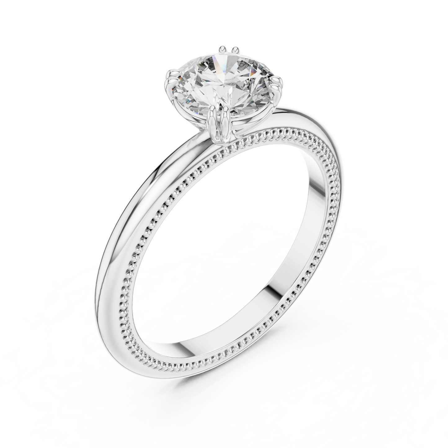 Round Lab Grown Diamond Solitaire Engagement Ring