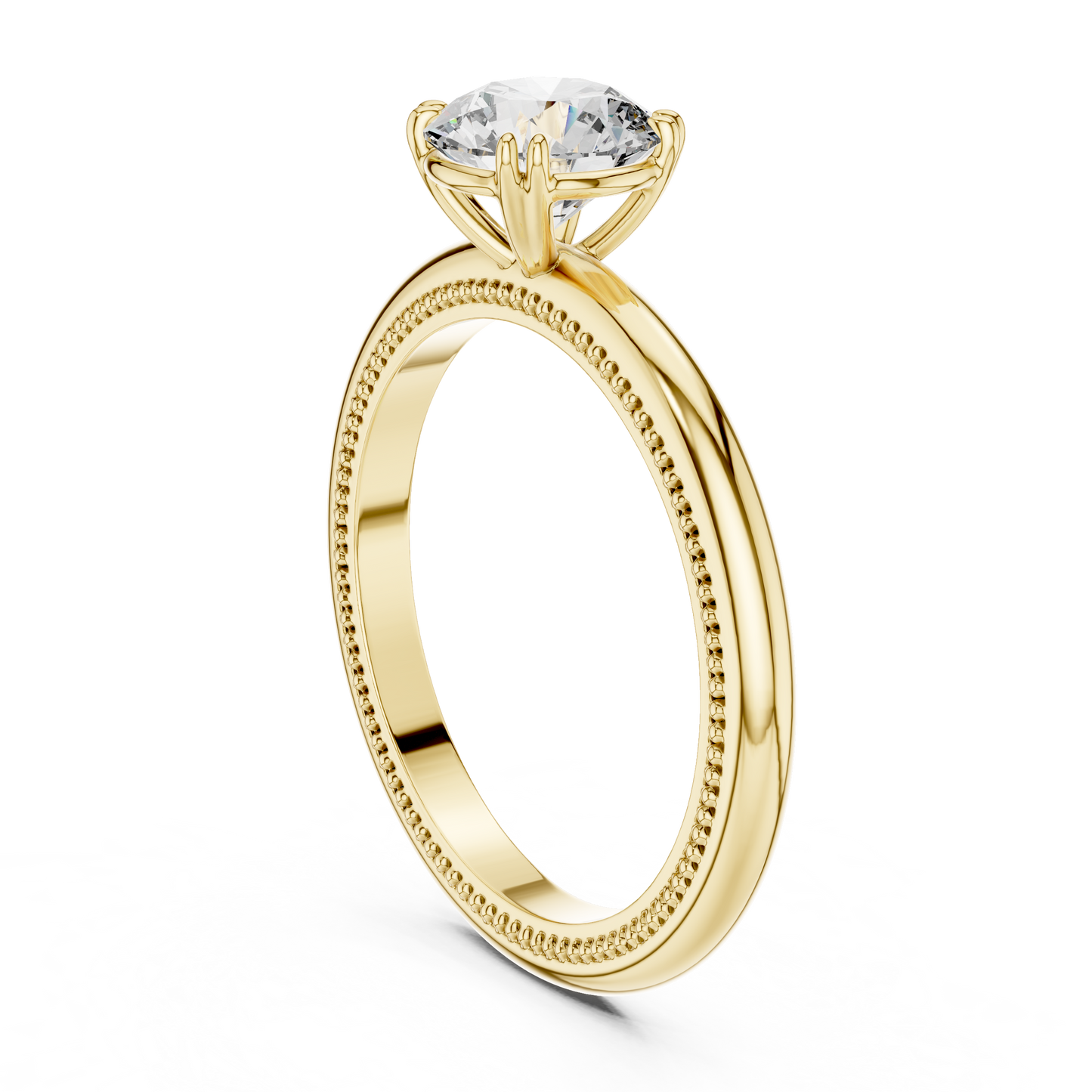 Round Lab Grown Diamond Solitaire Engagement Ring