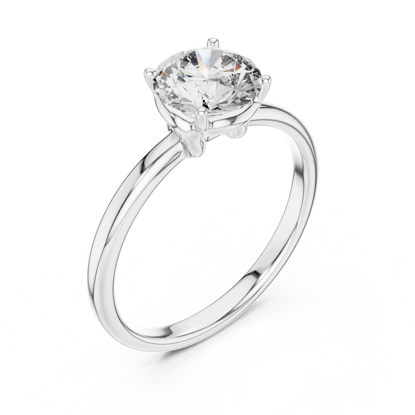 14K Yellow Gold Round Lab Diamond Solitaire Ring