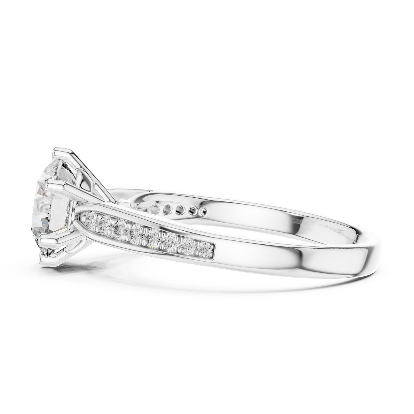 Solitaire Accent Ring With Round Cut Lab Diamond