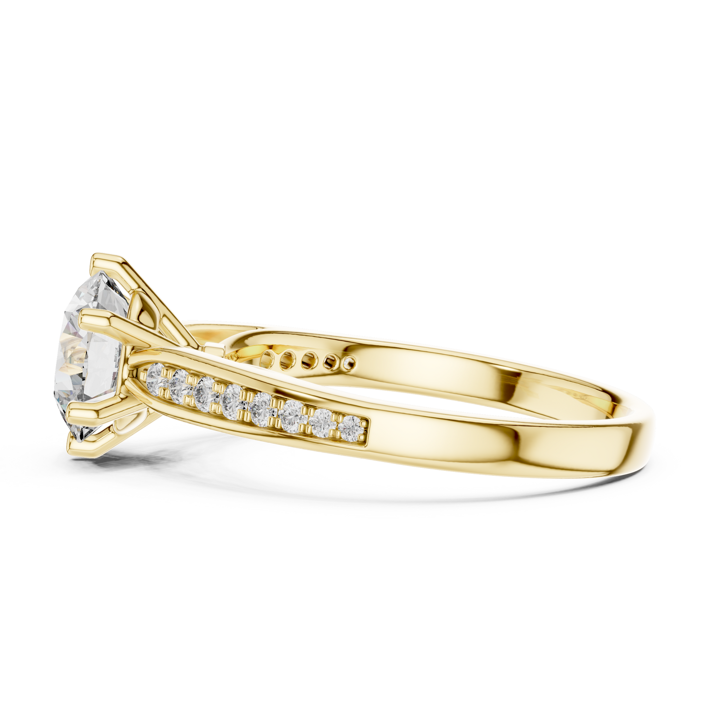 Solitaire Accent Ring With Round Cut Lab Diamond
