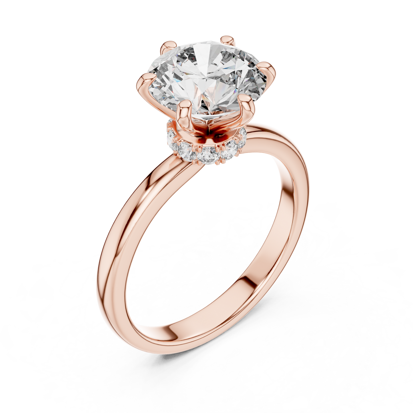 Round Solitaire Engagement Ring With Lab Diamond