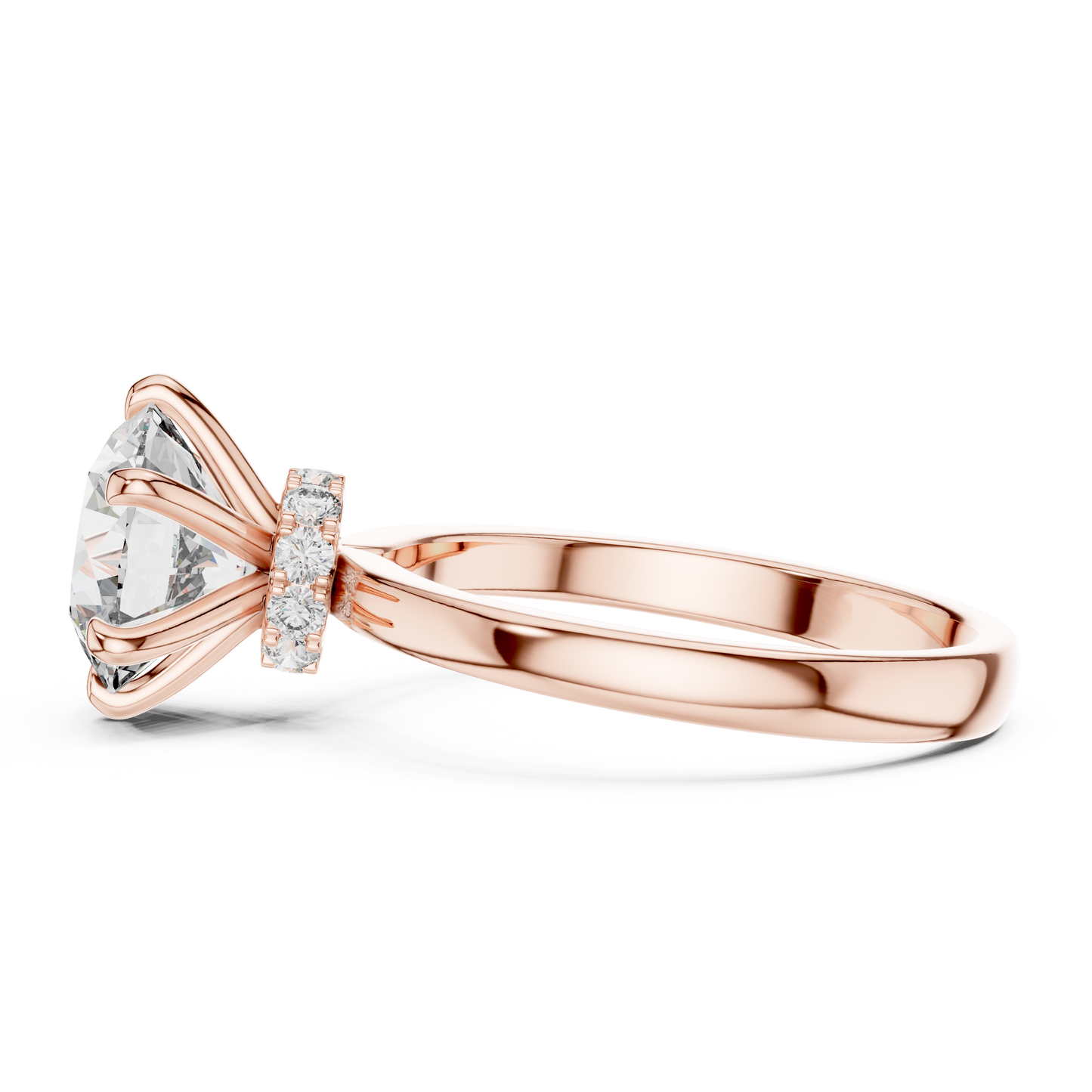 Round Solitaire Engagement Ring With Lab Diamond