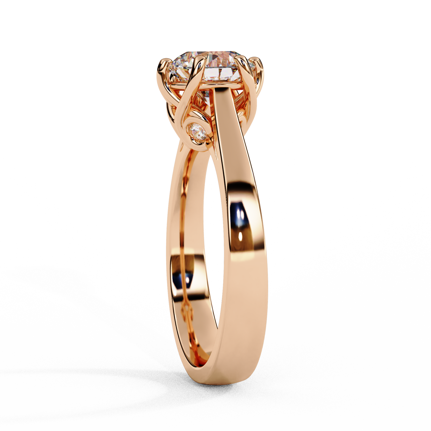 Round Cut Lab Diamond Solitaire Engagement Ring