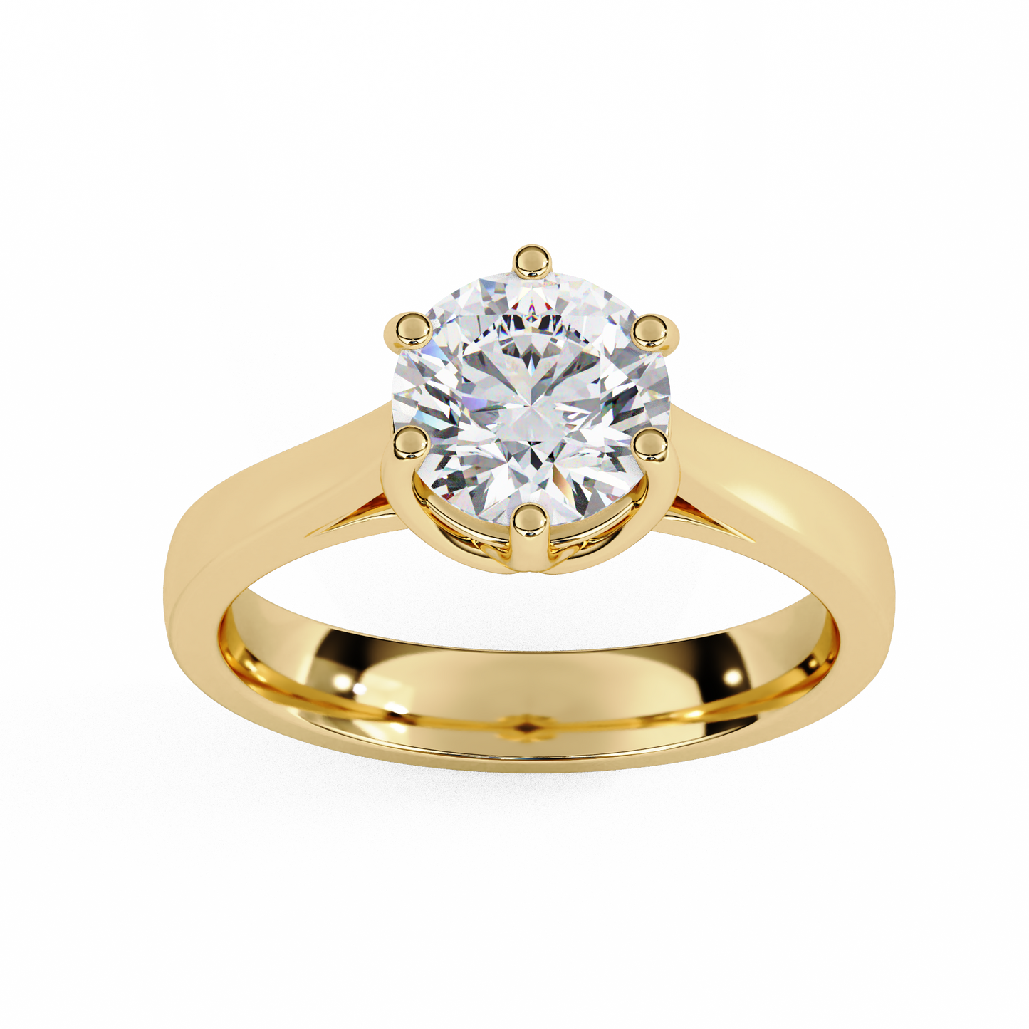 Round Cut Lab Diamond Solitaire Engagement Ring