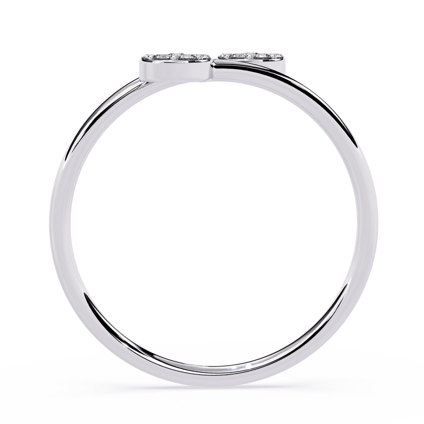 14K White Gold Toi Et Moi Round Cut Diamond Ring