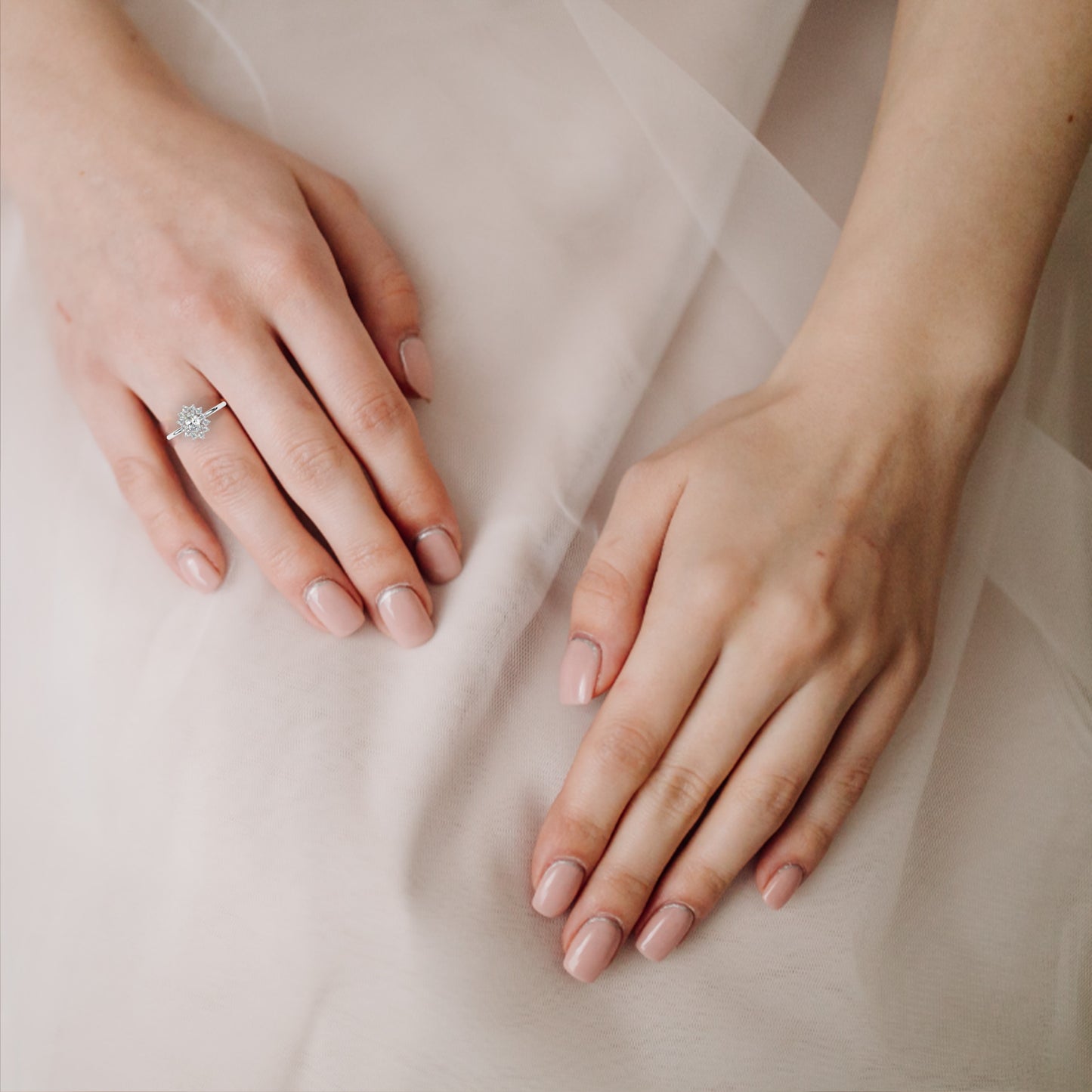 Oval Cut halo Lab Diamond Engagement Ring With Solid Gold