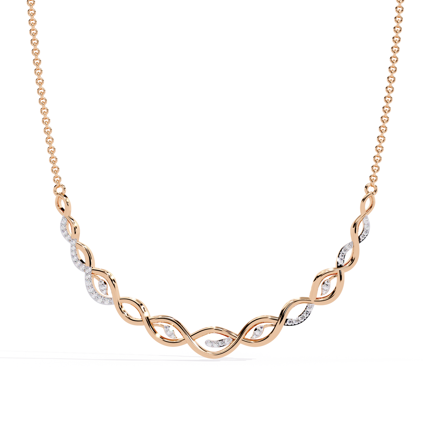 Round Cut Lab Diamond Necklace in 14K White Gold