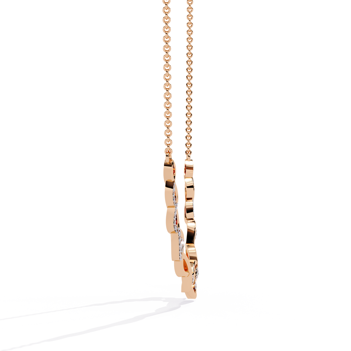 Round Cut Lab Diamond Necklace in 14K White Gold