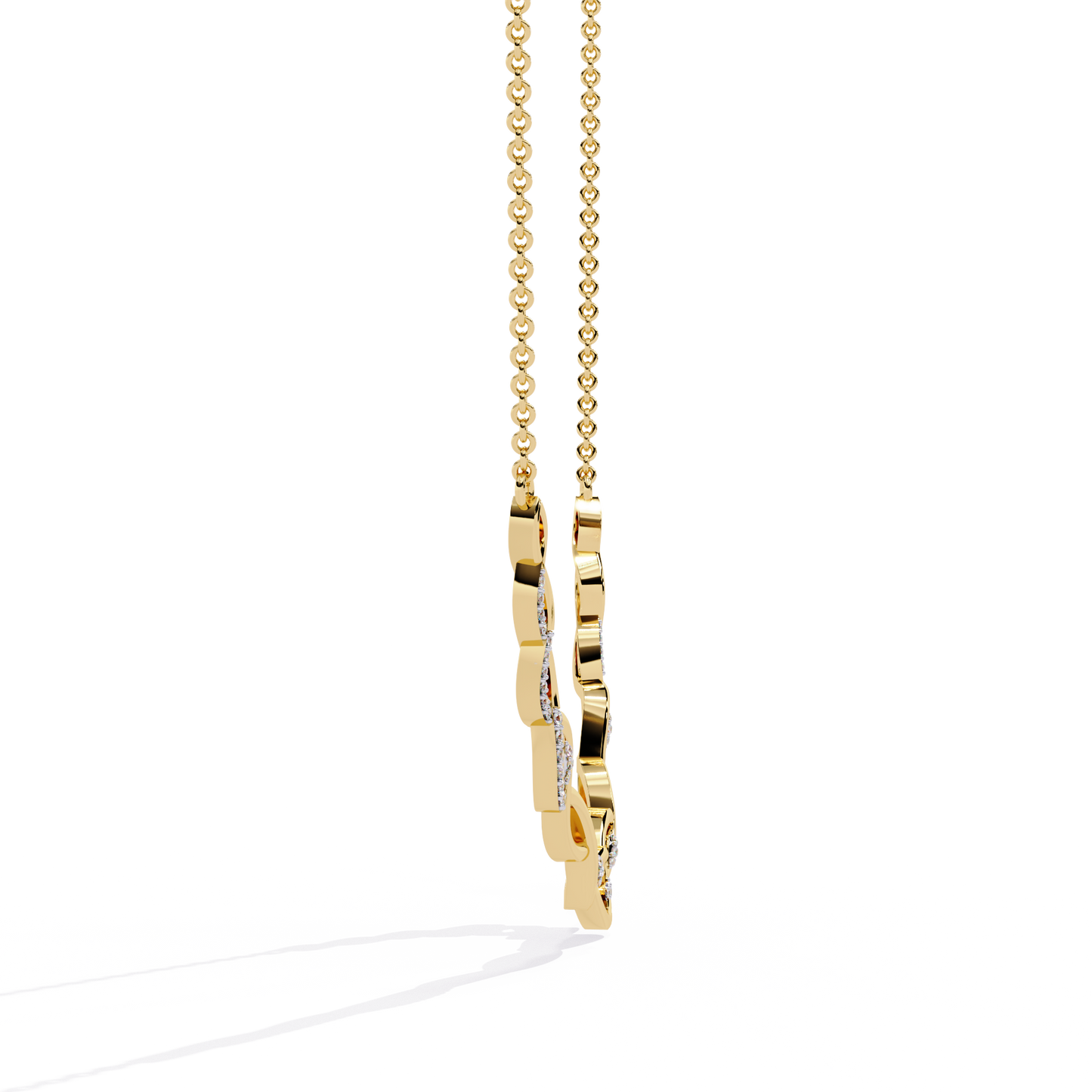 Round Cut Lab Diamond Necklace in 14K White Gold