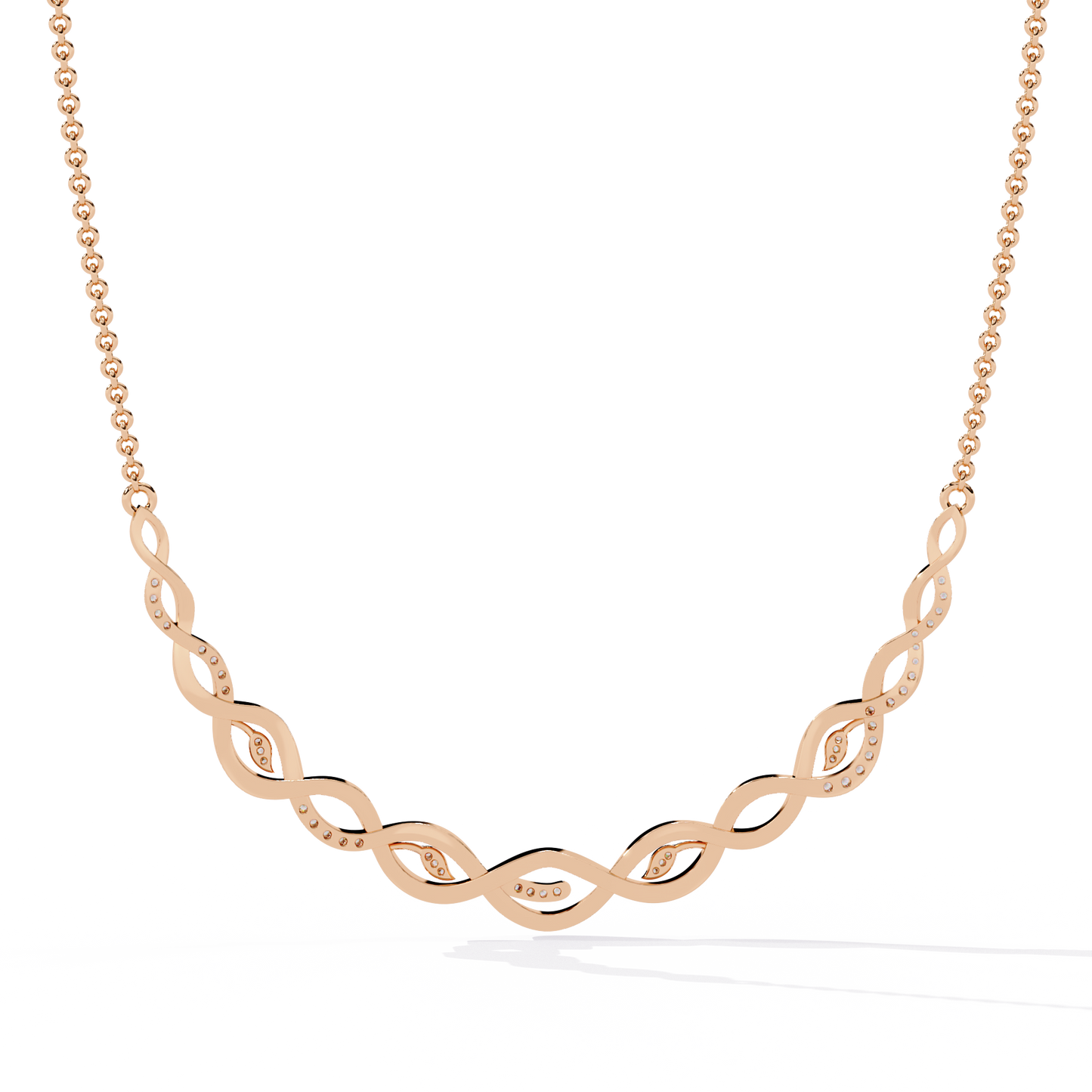 Round Cut Lab Diamond Necklace in 14K White Gold