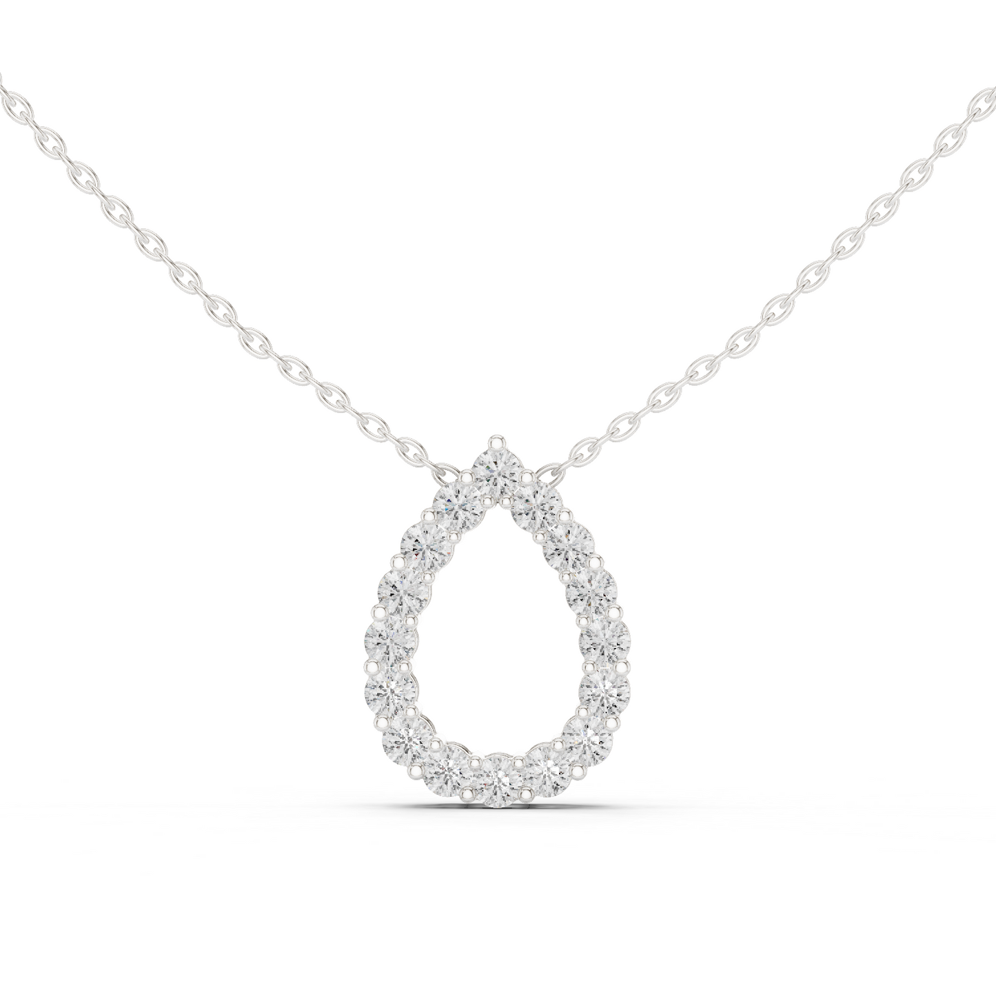Lab Diamond Round Cut Dew Drop Pendant