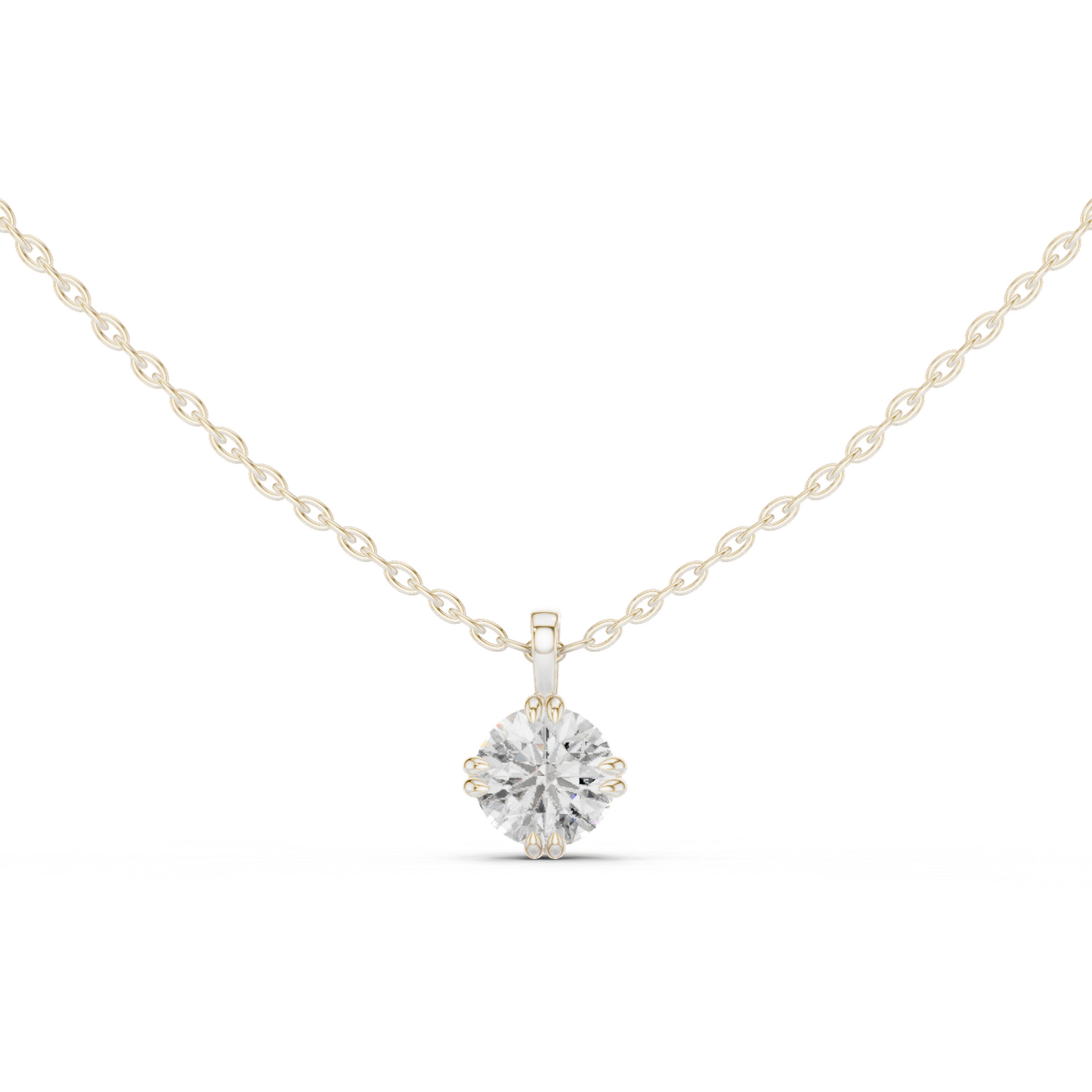 1 Carat Round Cut Lab Diamond Solitaire Pendant