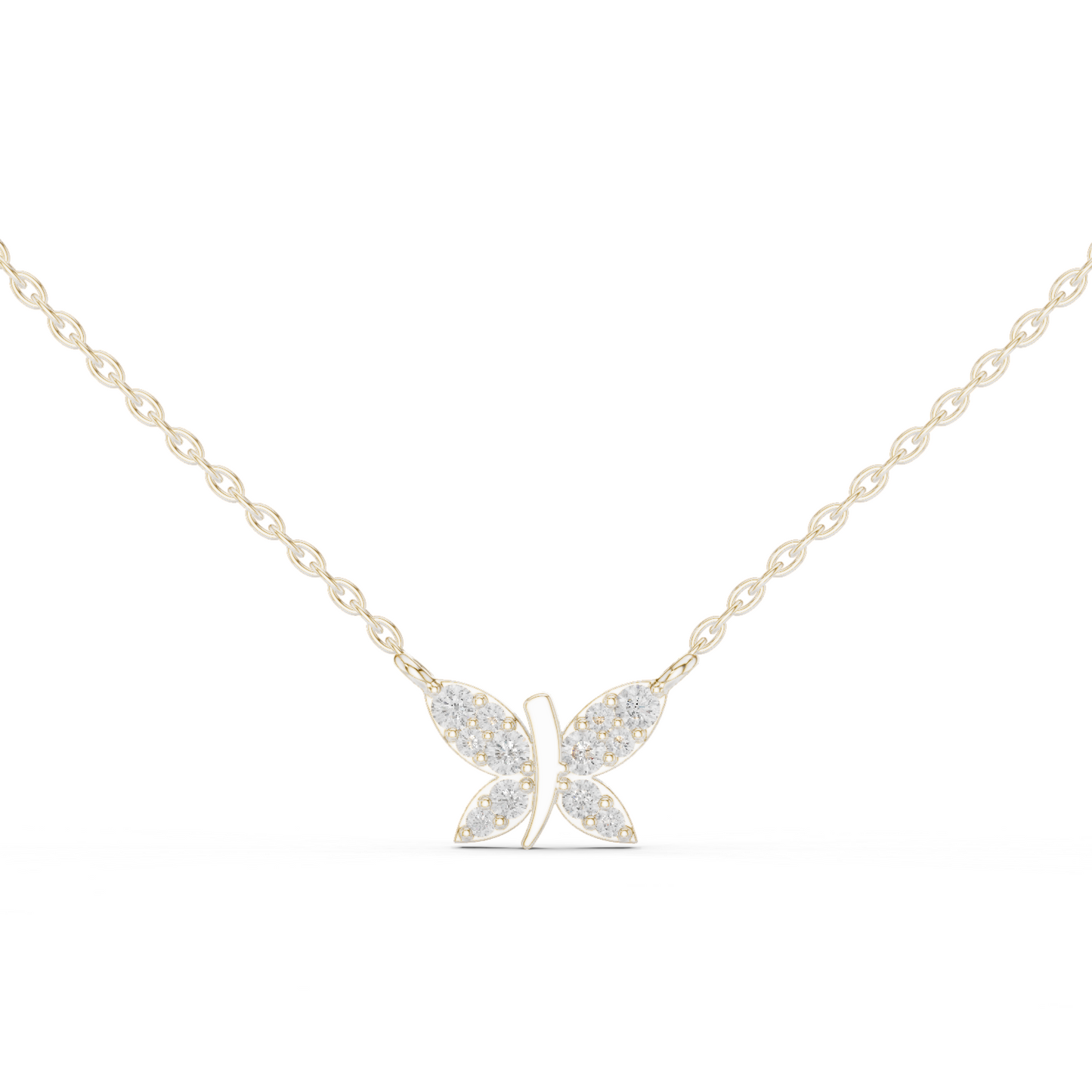 Multiple Round Lab Diamond Butterfly Pendant