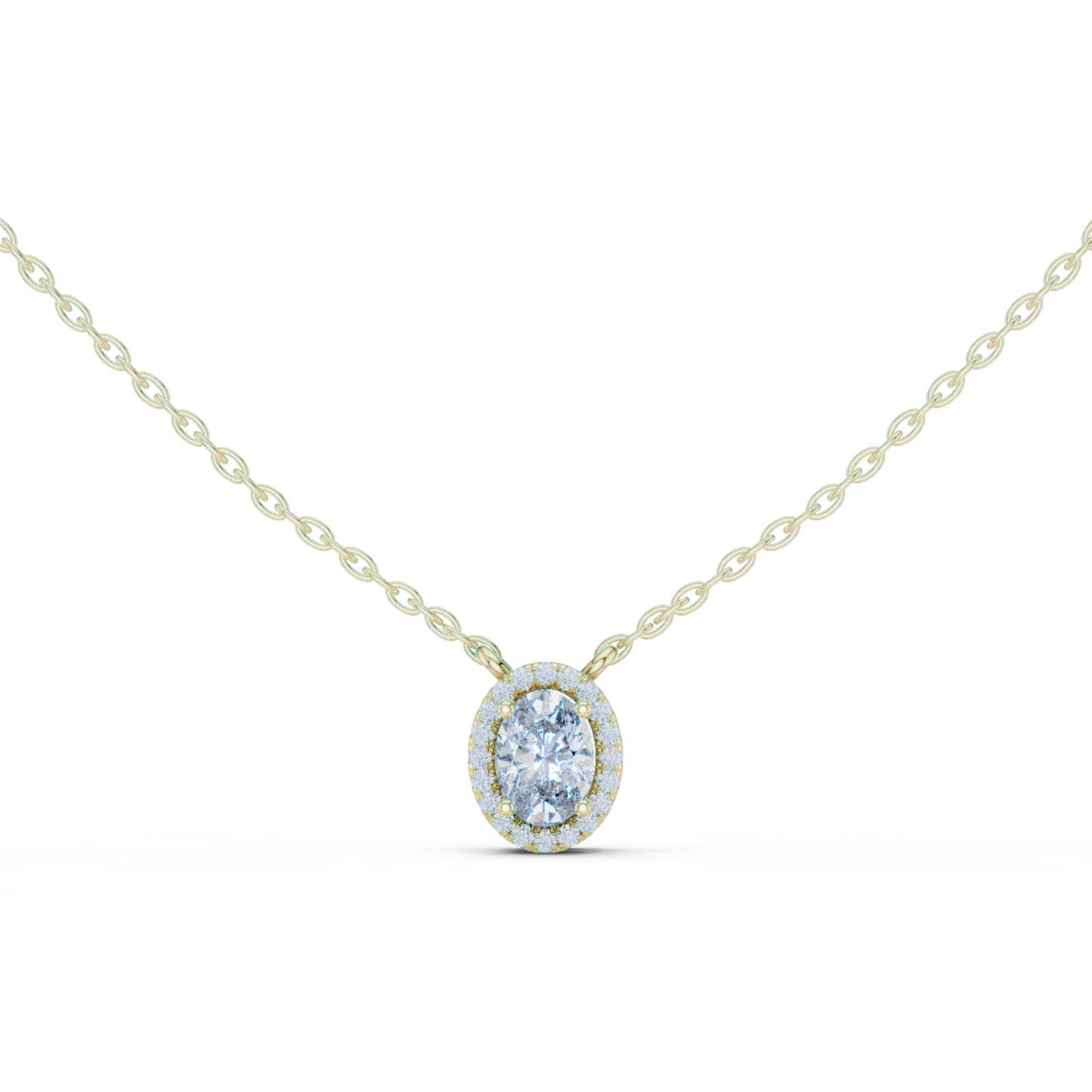 Fancy Oval Cut Halo Lab Diamond Pendant