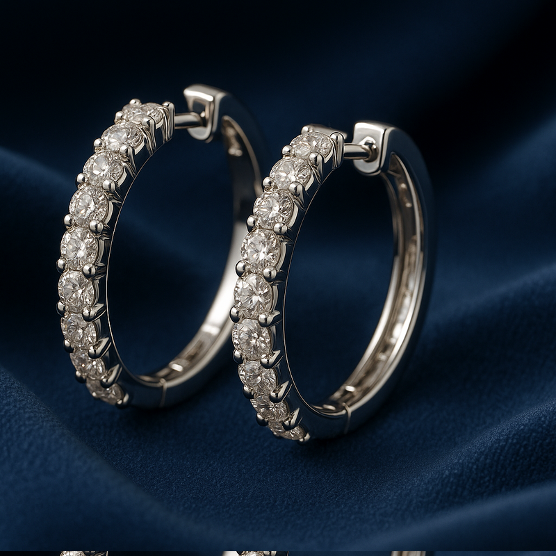 Lab Diamond Hoop Earrings