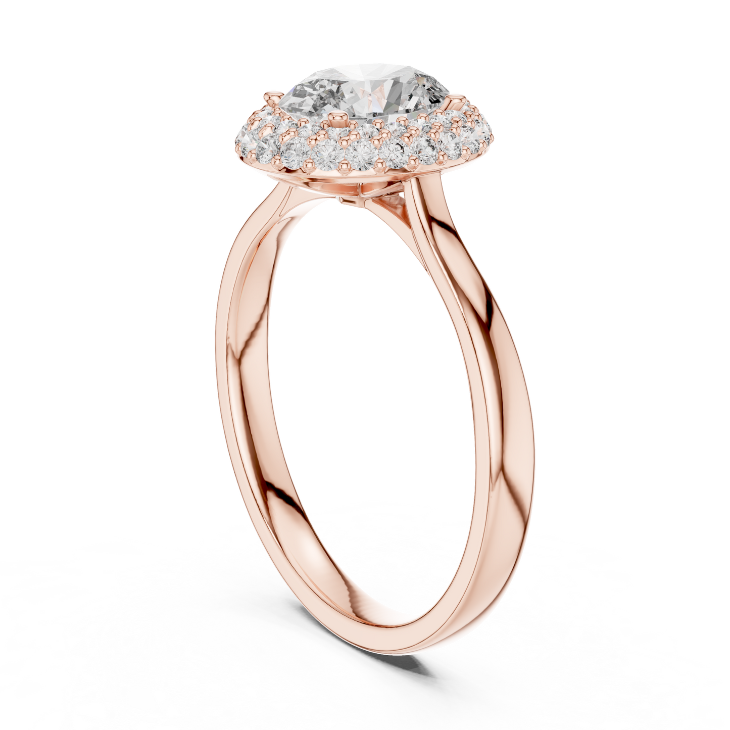 Oval Cut Lab Diamond Double Halo Engagement Ring