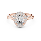 Oval Cut Lab Diamond Double Halo Engagement Ring