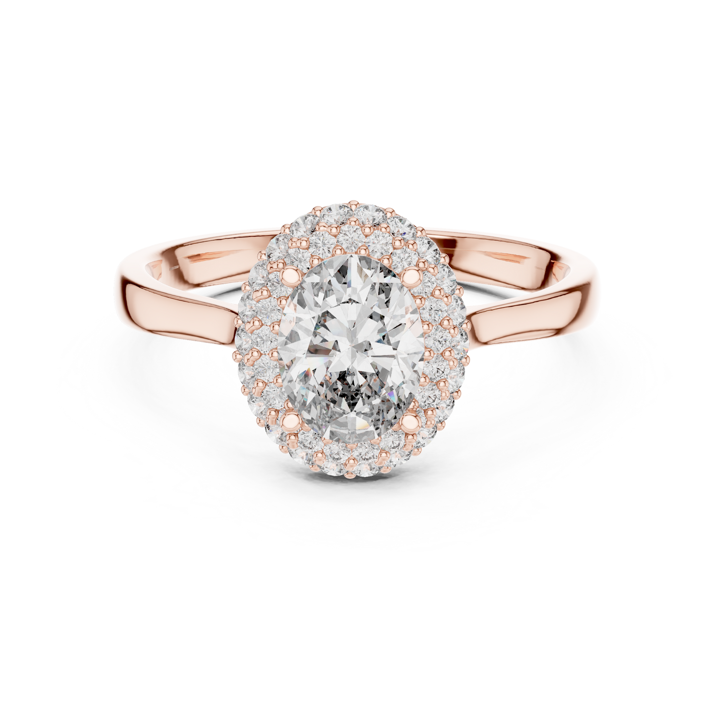 Oval Cut Lab Diamond Double Halo Engagement Ring
