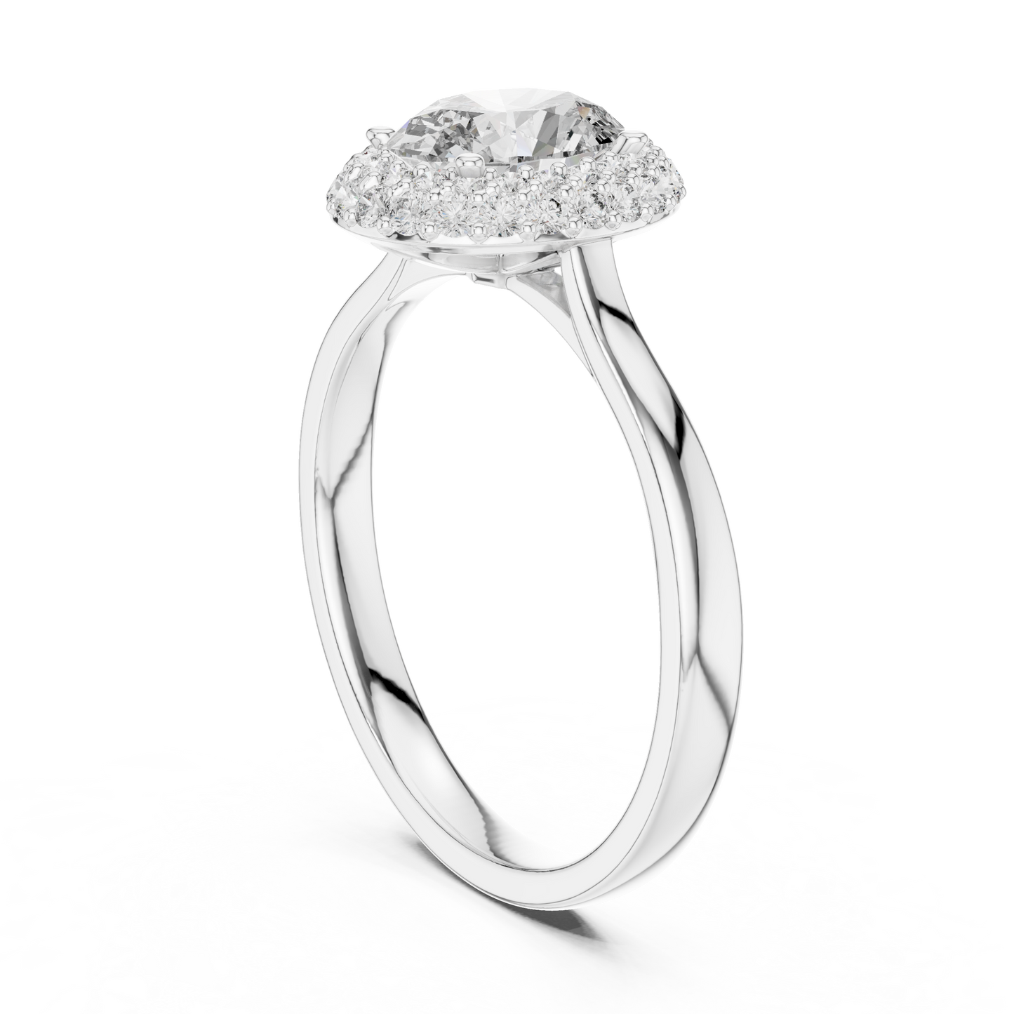 Oval Cut Lab Diamond Double Halo Engagement Ring