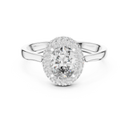 Oval Cut Lab Diamond Double Halo Engagement Ring
