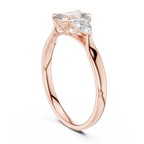 Emerald And Trillion Cut Three stone Ring