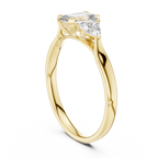 Emerald And Trillion Cut Three stone Ring