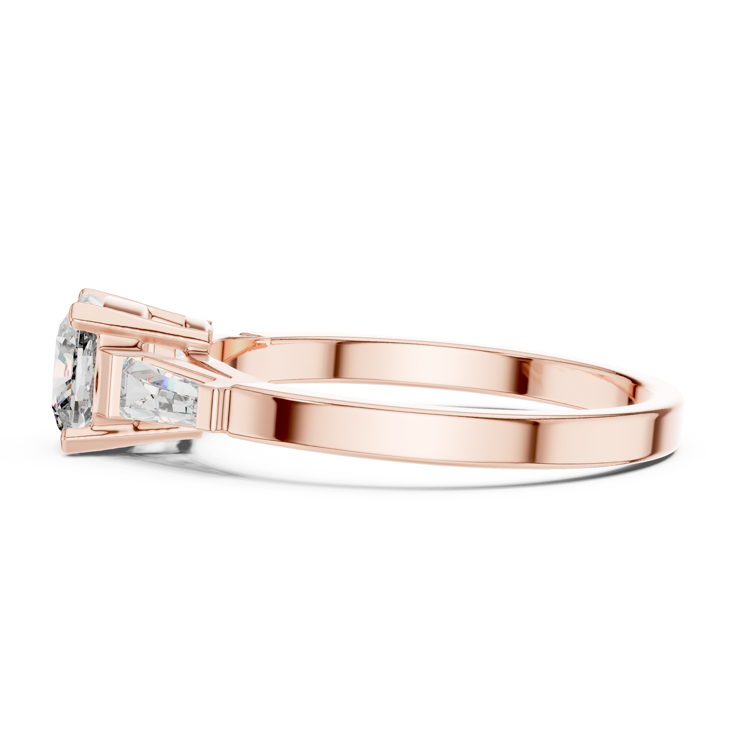 Cushion Cut Diamond Three Stone Engagement Ring