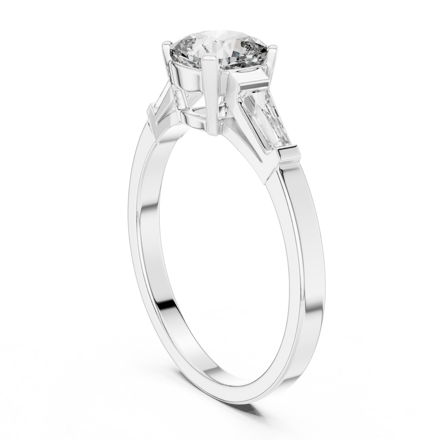 Cushion Cut Diamond Three Stone Engagement Ring