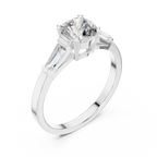 Cushion Cut Diamond Three Stone Engagement Ring