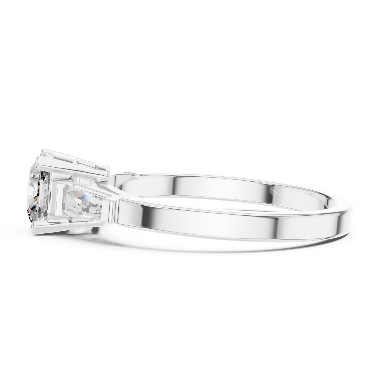 Cushion Cut Diamond Three Stone Engagement Ring
