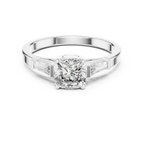 Cushion Cut Diamond Three Stone Engagement Ring