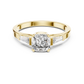 Cushion Cut Diamond Three Stone Engagement Ring