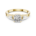 Cushion Cut Diamond Three Stone Engagement Ring