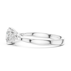 Round and Pear Diamond Three Stone Ring