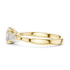 Round and Pear Diamond Three Stone Ring