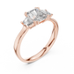 1 Carat Radiant Lab Diamond Three Stone Ring