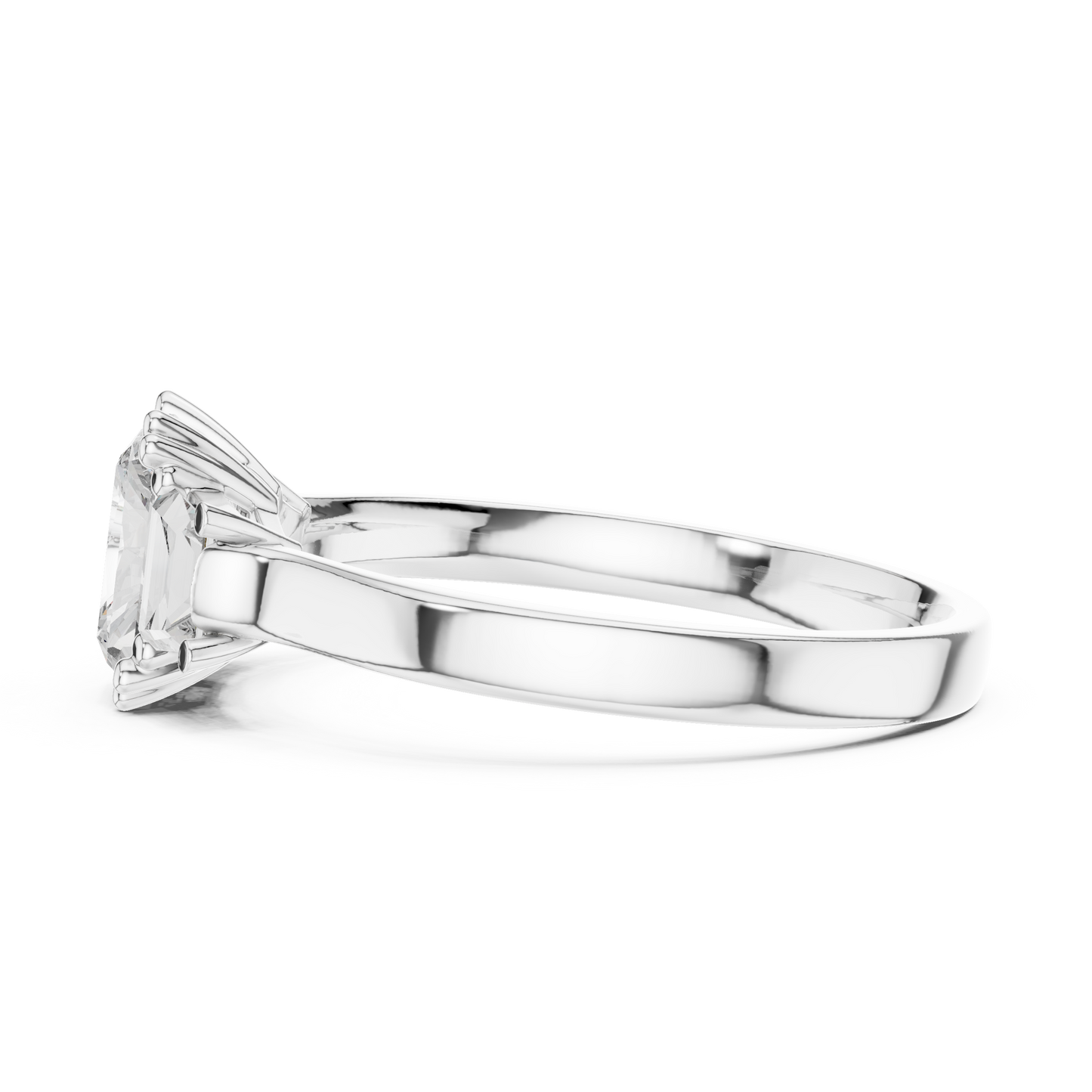 1 Carat Radiant Lab Diamond Three Stone Ring